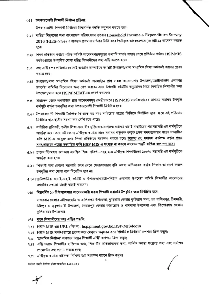 সমন্বিত উপবৃত্তি কর্মসূচি ২০২৫ HSP pmeat gov bd - Shikkha News | শিক্ষা নিউজ