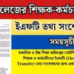 স্কুল-কলেজের শিক্ষক-কর্মচারীদের ইএফটি তথ্য সংশোধনের সময়সূচী নির্ধারণ